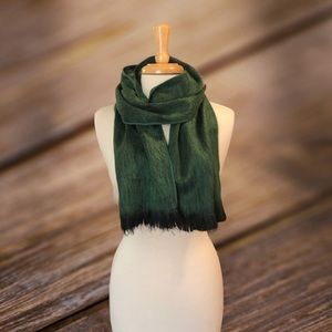 Forest Green Alpaca Wool Scarf NWOT
